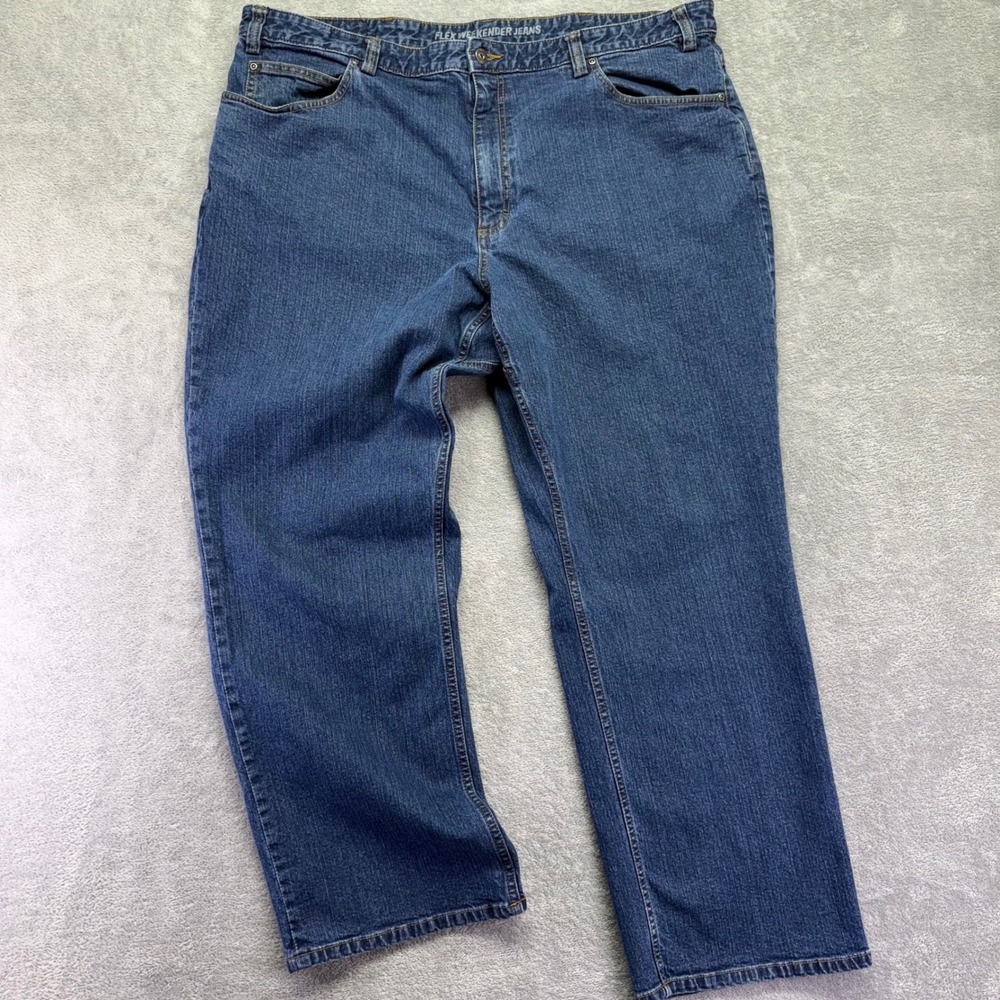 Duluth Trading Flex Weekender Jeans Mens 44x30 Blue‎ Denim Relaxed Fit